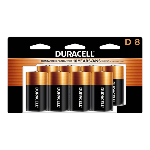 Duracell 1.5V Coppertop Alkaline D Batteries, 8 Pack
