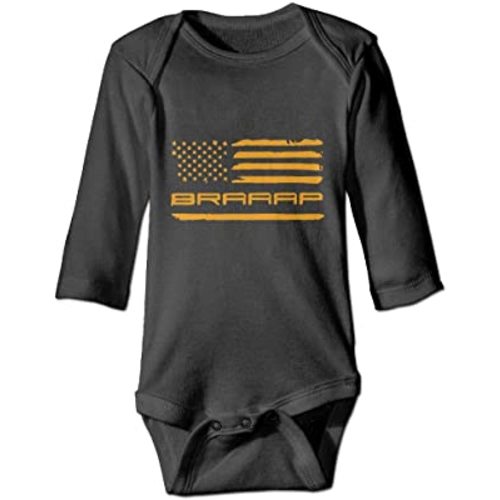 LittleHorn Braaap Dirt Bike Baby Long Sleeve Playsuit Newborn Bodysuit Outfit Clothes