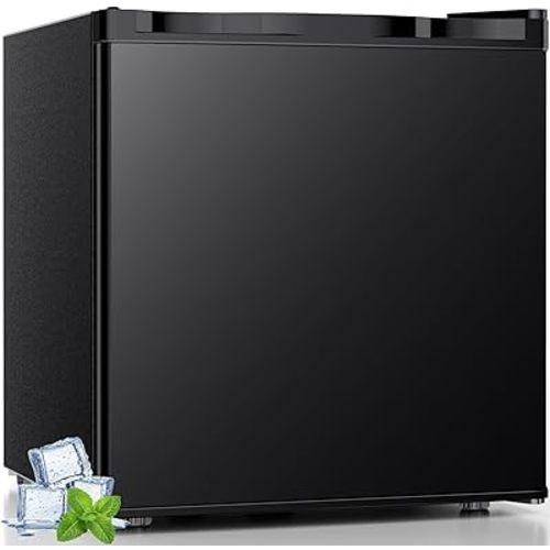 Antarctic Star Mini Fridge with Freezer, Rated 1.7 cu.ft, Small Upright Refrigerator with Removable Shelves, 7 Adjustable Thermostat, Low Noise for Bedroom/Apartment/Office