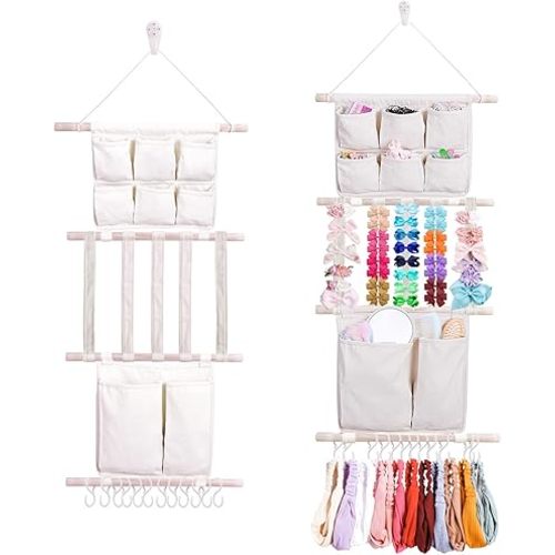 OOSAKU Headbands Holder for Girls Baby Hair Accessories Organizer Storage Wall Hanging Decor for Toddler Girls Room Wall Door Closet Hair Bows Organizer