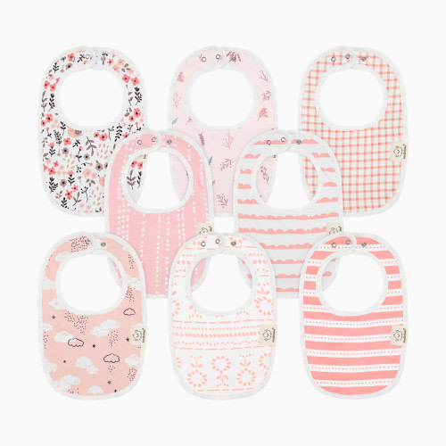KeaBabies Urban Drool Bibs (8 Pack) - Sweet Charm, 8
