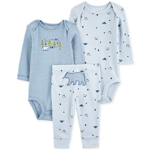 Baby Boys 3-Pc. Bear Bodysuits & Pants Set