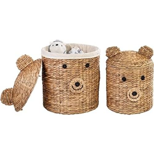 Honey-Can-Do Set of Two Bear Shaped Storage Baskets, Natural STO-09152 Natural Small