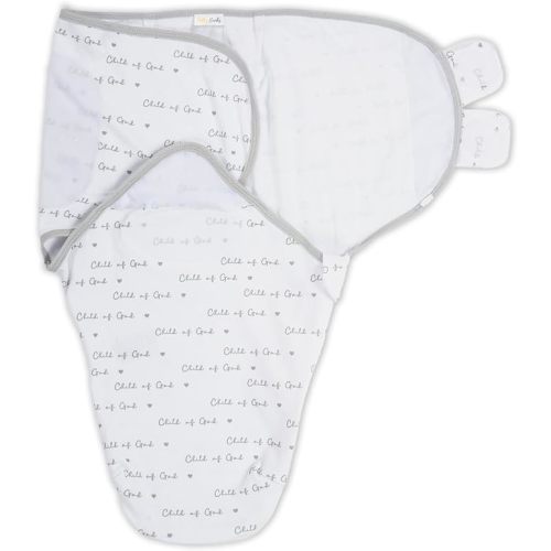 LollyBanks Swaddles 100% Organic Cotton for Boys and Girls, 0-3 Months Newborn Swaddle Sack with Easy Change Zipper, Sleep Swaddle Neutral Baby Registry (Christian Baby)