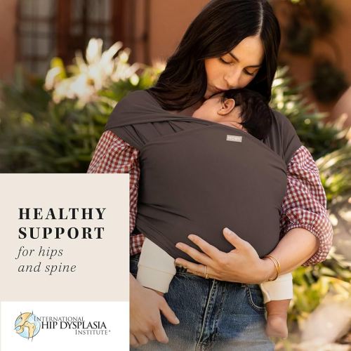 Moby - Classic Baby Wrap Carrier for Newborns & Infants, Hands-Free Newborn Wrap Swaddle Holder - Hickory