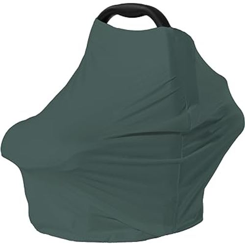 Car Seat Cover Baby for Nursing, Baby Breastfeeding Cover Carseat Canopy Covers, Solid Color Multi-use Nursing Cover for Babies (Roman Green)