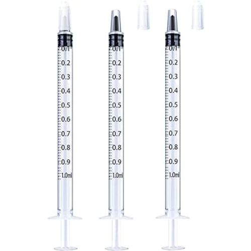 1ml Syringe for Liquid, Oral, Scientific Labs, Measurement, Dispensing, with Cap- 3 Pack 1ml Syringes
