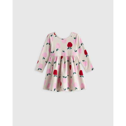 Organic Cotton Long Sleeve Skater Dress  - Baby Girl