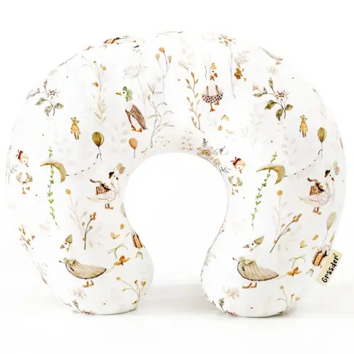 GRSSDER Nursing Pillow Cover Stretchy Minky Removable Nursing Covers for Breastfeeding Pillows, Ultra Soft Comfortable Slipcover for Boy and Girls, Cute Duck Pattern