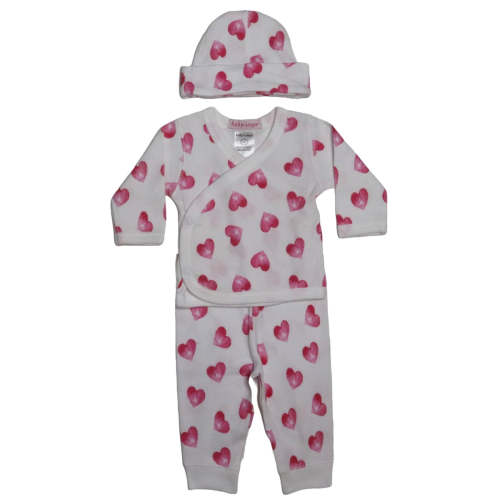 Baby 3 Piece Set - Water Color Hearts