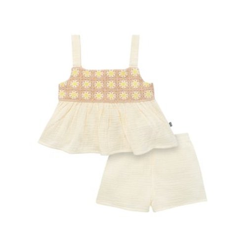 Modern Moments Toddler Girl Crochet Yoke Short Set, 2-Piece, Sizes 12M-5T