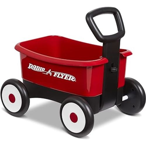 Radio Flyer Push & Pull Walker Wagon, 2-in-1 Wagon, Ages 1-4, Red Walker Toy