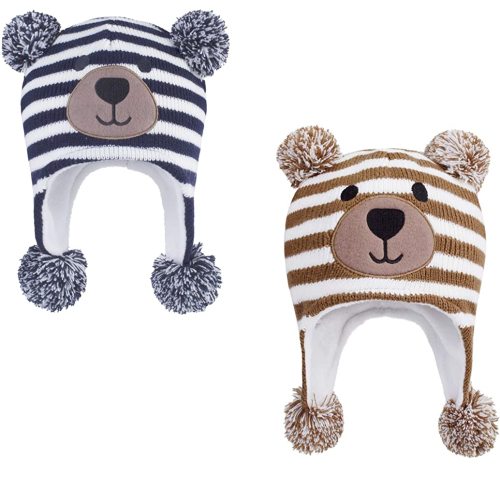 LANGZHEN Toddler Kids Infant Winter Hat,Earflap Knit Warm Cap Fleece Lined Beanie for Baby Boys Girls