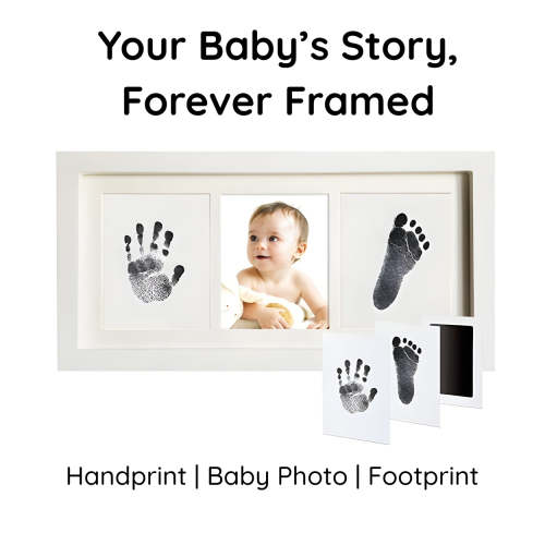3-in-1 Baby Keepsake Frame – Handprint, Footprint & Photo