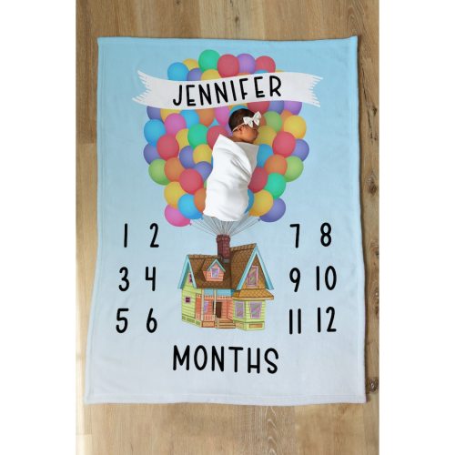 Up Inspired Milestone Personalized Blanket Baby Shower Minky Gift Soft - EtsyUS