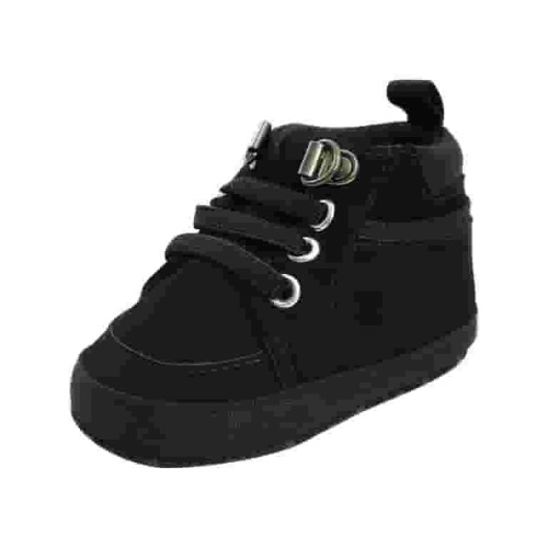 BOBOGOJP Baby Shoes Girl Boy High Top Ankle PU Leather Sneakers Soft Rubber Sole Anti-Slip Toddler Uniform Dress Shoes (Black,6~12 Months)
