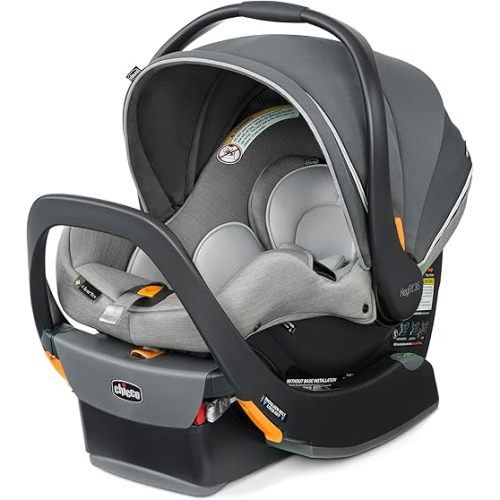 Chicco KeyFit 35 Zip ClearTex Infant Car Seat and Base - Rear-Facing for 4-35 lbs Infants, With Head/Body Support, Zip Shield, Compatible with Chicco Strollers