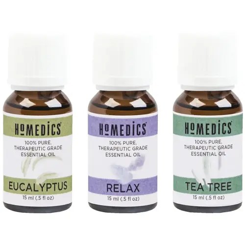 Homedics Essential Oil Set, Clarify and Relax, with Eucalyptus, Tea Tree and our Signature Relax Blend with Lavender. 3-Pack Essential Oil Kit, 15ml Each