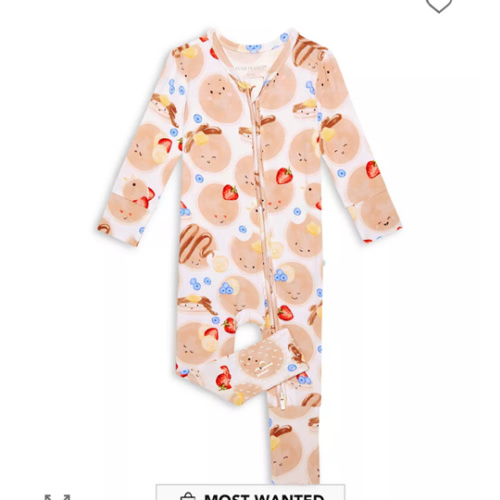 Unisex Pancakes Convertible One Piece Jumpsuit Footie - Baby