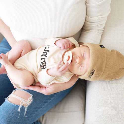 Embroidered Knit Baby Beanie