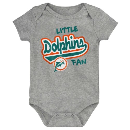 Newborn & Infant Miami Dolphins Heather Gray Retro Little Baller Bodysuit