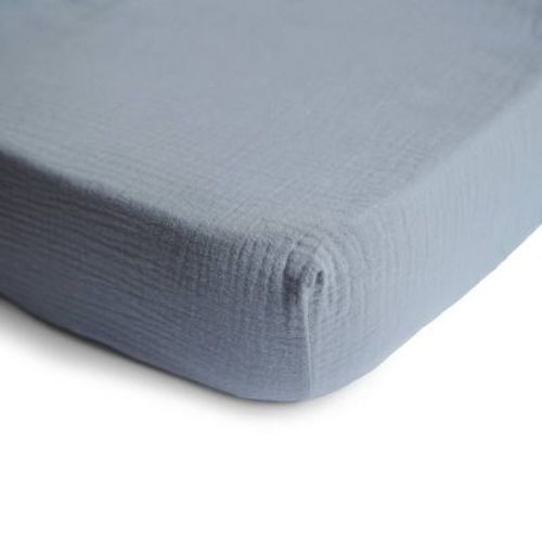 Mushie Extra Soft Muslin Crib Fitted Sheet - Tradewinds