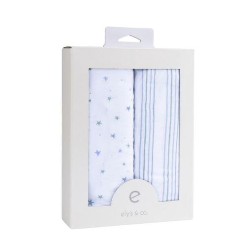 Ely's & Co. Baby Fitted Bassinet Sheet 100% Combed Jersey Cotton for Baby Boy 2 Pack