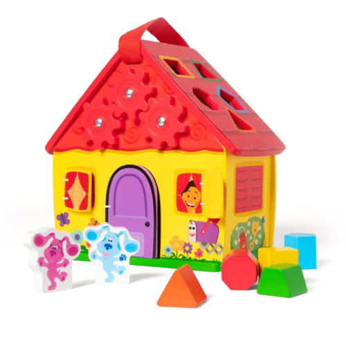 Melissa & Doug Blue's Clues & You! Wooden Take-Along House Shape Sorter Activity Play Set (8 Pieces)