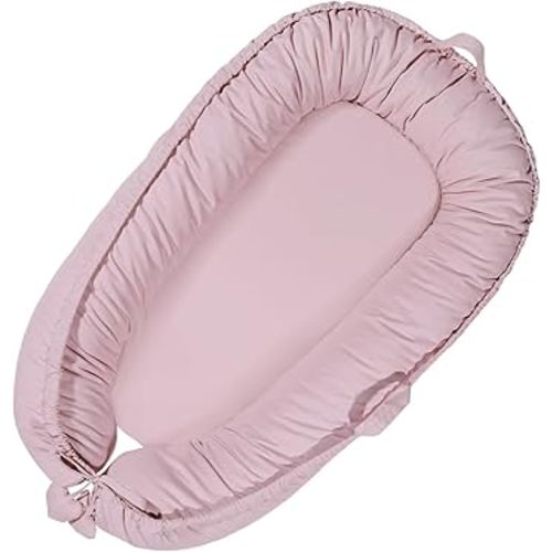 Baby Lounger - Baby Lounger for Newborn 0-24 Months, Soft Breathable Cotton Infant Lounger Cover, Portable Baby Nest for Travel, Newborn Essentials for Baby Girl