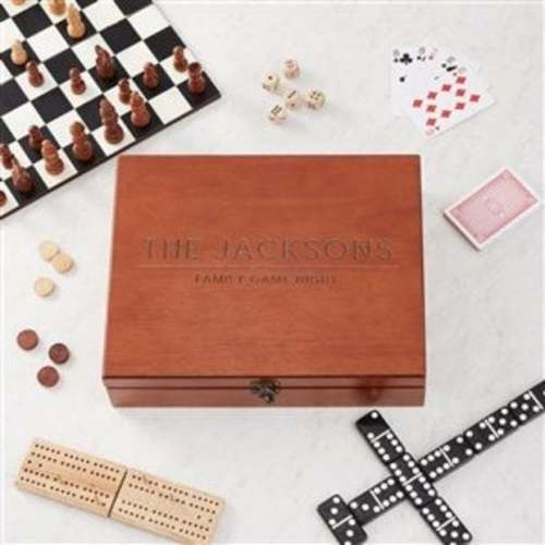 Personalization Mall Personalized Chess/Checkers Game Wood Case