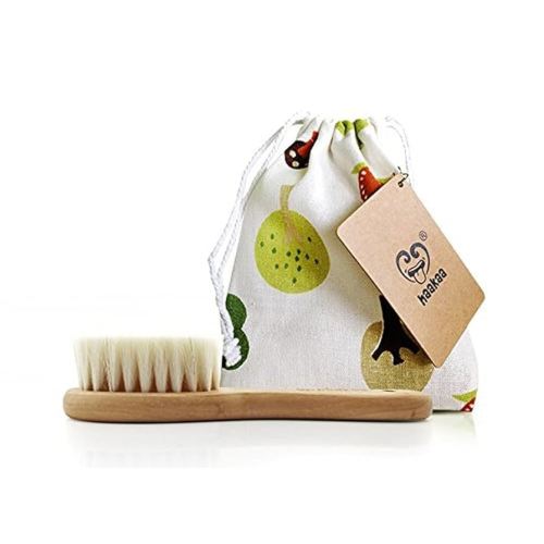 Haakaa Wooden Baby Hairbrush with Natural Goat Wool Bristles 1 pk