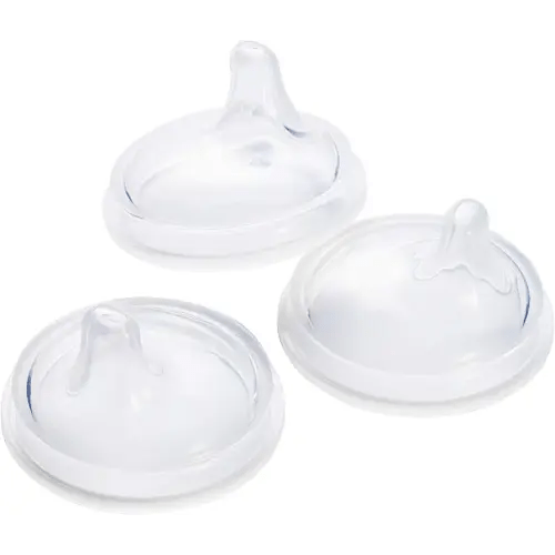 Boon Nursh Silicone Sippy Cup Lid - Convertible Transitional Sippy Spouts for Nursh Baby Bottles - Sippy Cup Lids for Babies - Baby Feeding Supplies - Ages 6 Months and Up - 3 Count