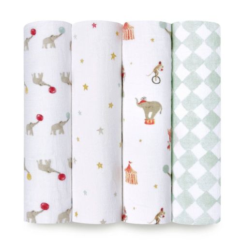 Aden + Anais Essentials Muslin Swaddle Blankets - Woodland - 4pk