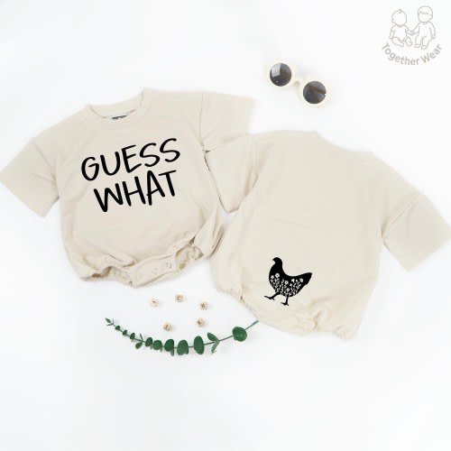Guess What Chicken Butt Baby Romper, Funny Baby Bodysuit, Gender Neutral Outfit, Baby Shower Gift, Animal Baby Outfit, Funny Infant Quote
