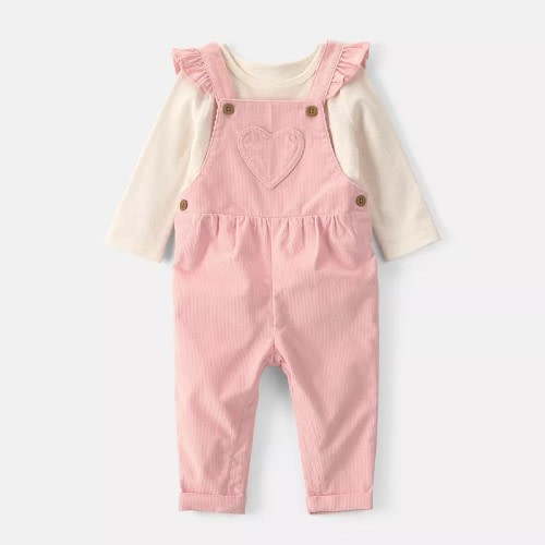 Baby Girl Carter's 2-Piece Shirt & Corduroy Overall Set, Girl's,