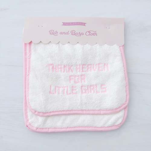 Thank Heaven- Bib / Burp Cloth Set - Girls