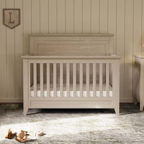 Monogram by Namesake Barrow Rustic 4-in-1 Convertible Flat Top Crib