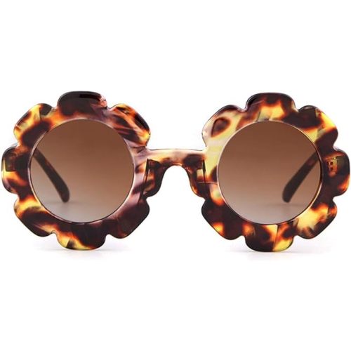 ADE WU Sunglasses for Kids Round Flower Cute Glasses UV 400 Protection Children Girl Boy Gifts