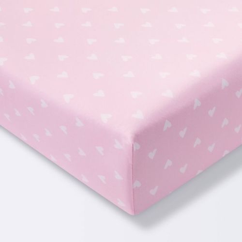 Fitted Crib Sheet Hearts - Cloud Island™ Pink