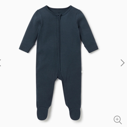 Ribbed Clever Zip Footed Baby Pajamas