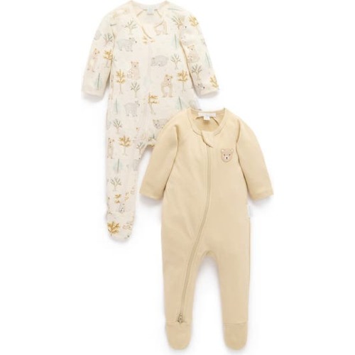 2 Pack Printed Zip Footie Unisex, 3-6M