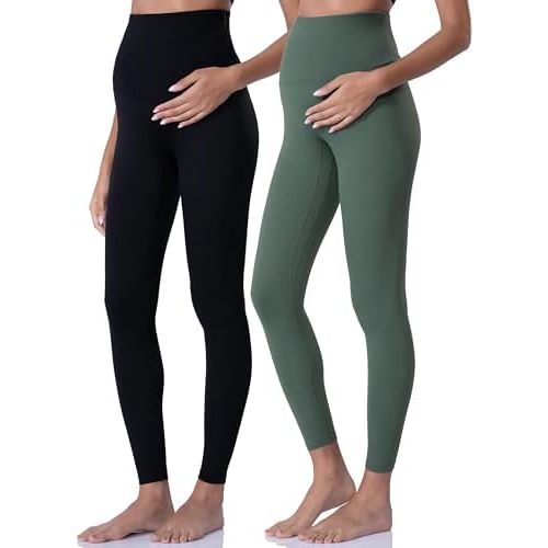 POSHDIVAH Women's Maternity Leggings Over The Belly Pregnancy Yoga Pants Active Wear Workout Leggings
