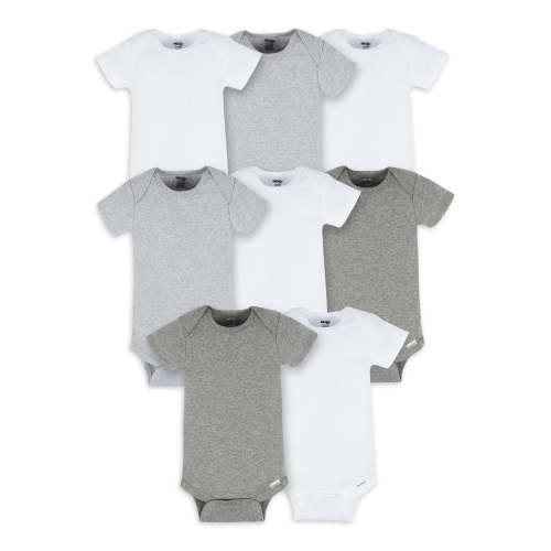Onesies Brand Gender Neutral Short Sleeve Bodysuits, 8-Pack, Sizes Newborn - 12 Months