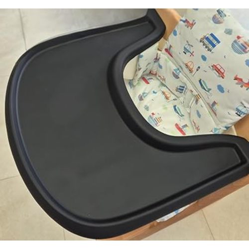 Full Coverage Stokke Tripp Trapp High Chair Placemat | Silicone High Chair Placemat | Lightweight | Dishwasher Safe| Easy to Clean (Black)