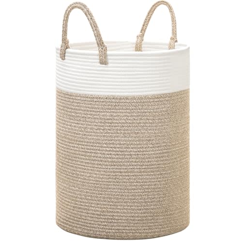 INDRESSME Large Laundry Basket, 60L Dirty Clothes Hamper, Baby Laundry Hamper for Toys, Woven Laundry Basket for Clothes, Blanket Storage Basket, 19.7 x 13.8 inches