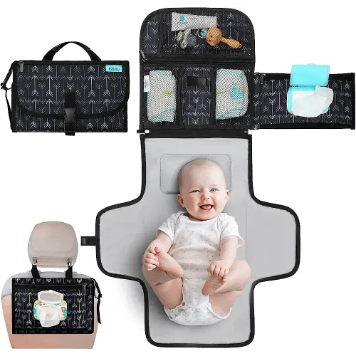 Kopi Baby Portable Diaper Changing Pad - Baby Changing Pad & Diaper Changer Travel Bag, Baby Changing Mat, Portable Changing Pad for Baby - Baby Changing Station, Infant Gift - Black Arrow