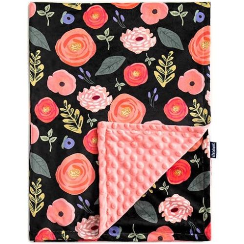 QSTEHEML Baby Blankets for Girls,Super Soft Nursery Minky Blanket Unisex, Baby Gifts Double Layer with Dotted Backing, Nursery Blankets for Crib Stroller(Bee, 30 * 40inch)
