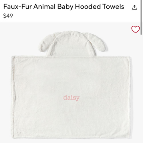 Faux-Fur Animal Baby Hooded Towels