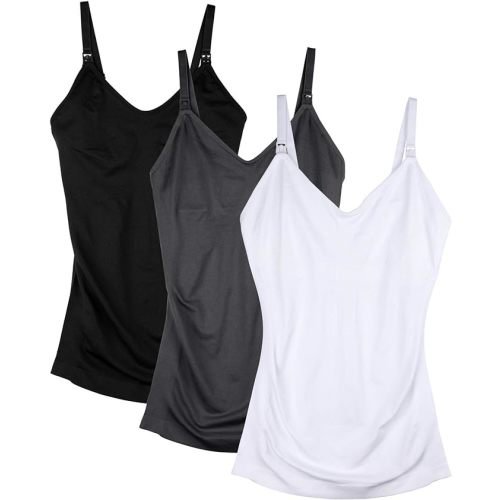 Womens Maternity Nursing Tank Cami for Breastfeeding with Adjustable Straps