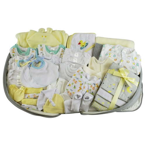 Bambini Unisex Diaper Bag 62pc Baby Clothing Starter Set with Diaper Bag, Newborn Baby Clothing Set